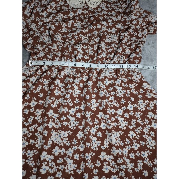 Women's Caramel Peter Pan Collar Dress With Tie - Size M - NWOT - Picture 6 of 10